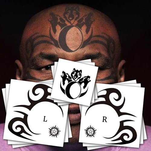 Tribal Face Tattoo Stickers - 9-Sheet Waterproof Temporary Tattoos
