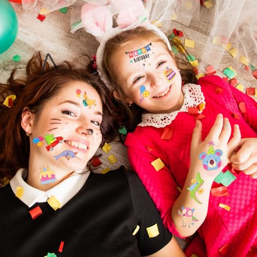 120 Pcs Animal Glitter Temporary Tattoos for Kids, 60 Designs