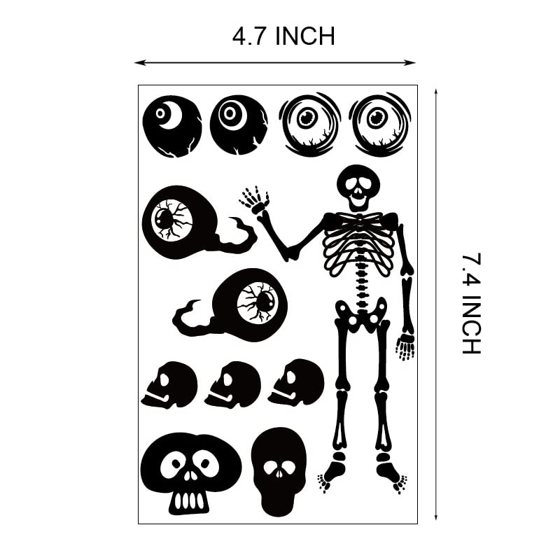 Kotbs Halloween Temporary Tattoos - 12 Sheets Spider Bat Pumpkin