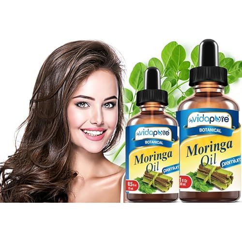 MYVIDAPURE MORINGA OIL Moringa oleifera 100% Pure REFINED UNDILUTED Cold Pressed for Skin, Face, Hair, Lip and Nail Care (1 Fl Oz)