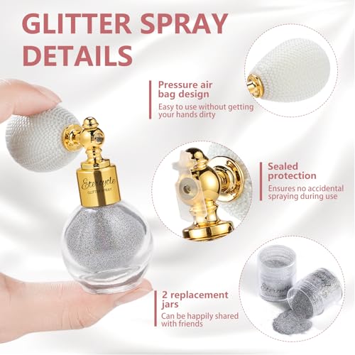 Etercycle Silver Body Glitter Spray – Holographic Face Shimmer