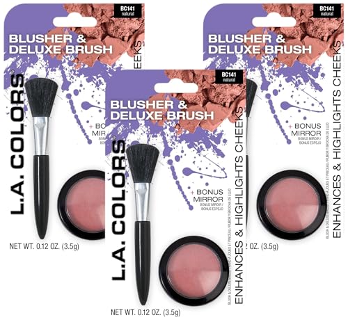 L.A. COLORS Blush with Deluxe Brush - Natural CBC141