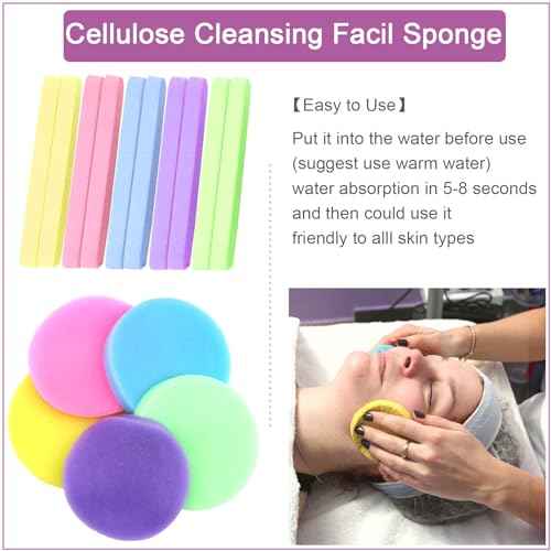 120 Count Compressed Facial Sponges, Face Cleansing Sponge for Estheticians Spa Wash Round Makeup Removal Sponge Pads for Women,Girls Compress Exfoliating Removal Sponge (Mix-Color)