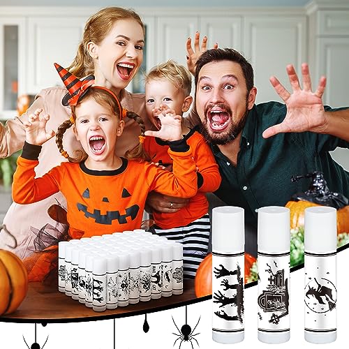 50 Pcs Halloween Lip Balms Bulk Spooky Skull Lip Balms Bulk Halloween Party Favors Gifts Adults Fall Boo Basket Stuffers Goodies Bag Supplies for Women Men