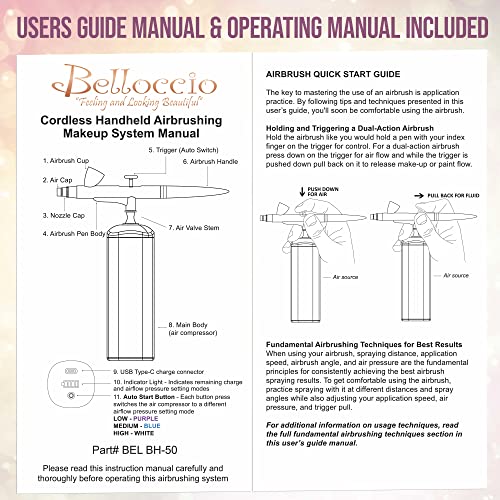 Belloccio Cordless Handheld Airbrush System - Rechargeable