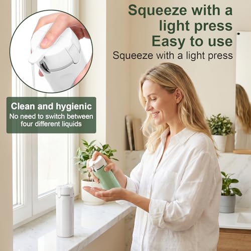 2 Pack 4-in-1 Travel Dispenser Bottles Refillable Leak-Proof Toiletry Containers