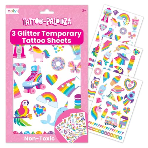 Ooly 50 Rainbow Temporary Tattoos for Kids – Safe & Non-Toxic
