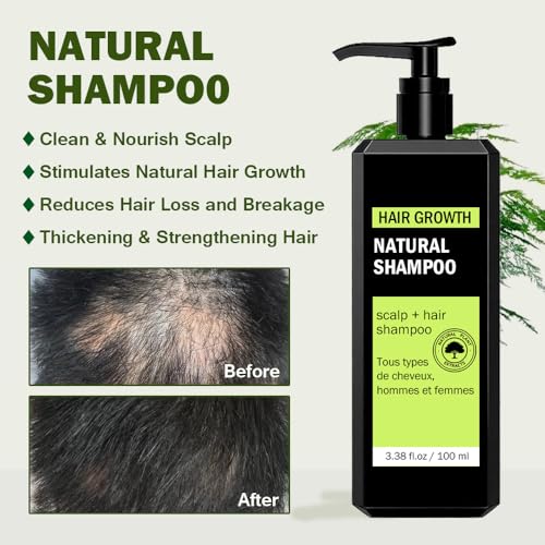 Natural Hair Growth Shampoo for Thinning Hair - 2 Pack