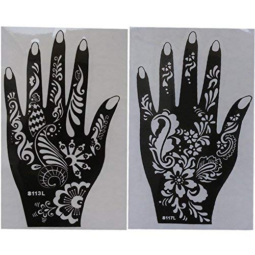 Henna Tattoo Stencil Kit - 6 Sheets Reusable PVC Templates