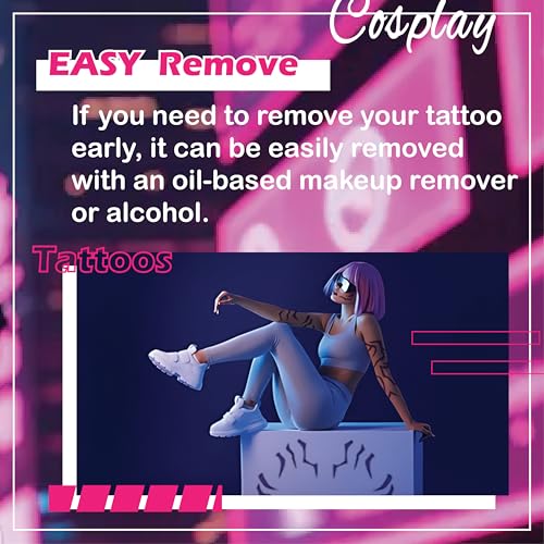Temporary Tattoos Rumii Cosplay Accessories,Cosplay Tattoos Stickers Purple (1)