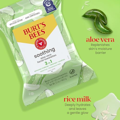 Burt's Bees Aloe Vera Face Wipes, 30 Count