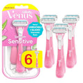 Gillette Venus Sensitive Disposable Razors for Women, 6 Count