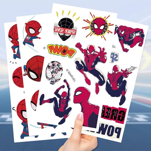 Spiderman Temporary Tattoos for Kids - 10 Sheets