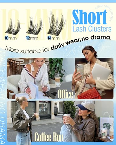 Self Adhesive Lash Clusters 10-14MM Wispy Short Eyelashes