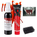 Fake Blood Spray & Gel Halloween Makeup Kit with Sponge