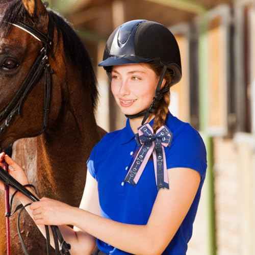 Umibow 2 Pcs Equestrian Hair Bow Clips Horse Bit Pattern Hairpin Equestrian Show Bowknot Hair Barrettes Horse Show Hair Bows for Horseback Riding Competitions