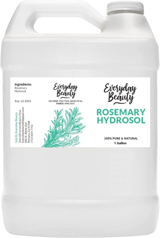 Rosemary Hydrosol - Bulk 1 Gallon - Rosemary Water Spray for Hair Growth - Alcohol-Free Vegan All Natural Refreshing for Face, Scalp & Hair - Uplifts, Calming & Soothing for All Skin Types