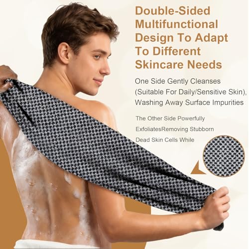 Blissal Exfoliating Shower Towel,Advanced Exfoliating Microfiber Towel,Premium Scrub Bathroom Towel Set,2-in-1 Exfoliatings Towels-Body Scrubber with 2 Sides for All Skin Types