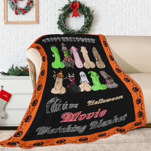 Halloween Movie Watching Throw Blanket - 300GSM Cozy Decor