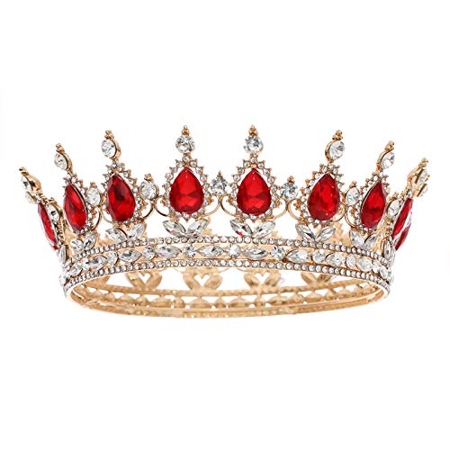 FORSEVEN Queen Crown Rhinestone Tiara for Women Wedding