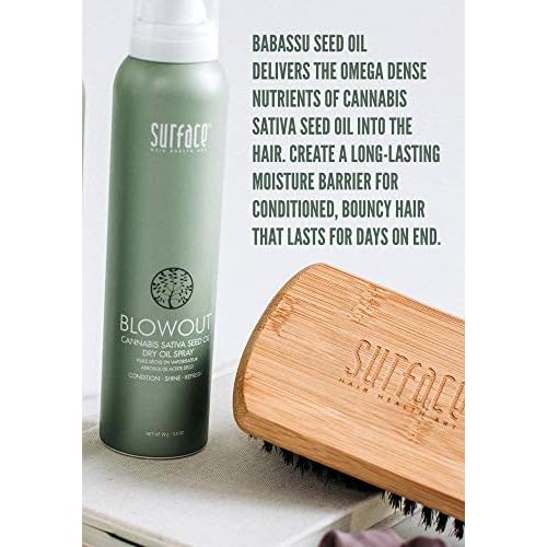 Surface Hair - Blowout Dry Oil Spray ? Organic Ingredients for Women and Men, Heat-Resistant with Babassu Oil for Lightweight Conditioning for Longer Lasting Blowouts - 3.5 fl oz