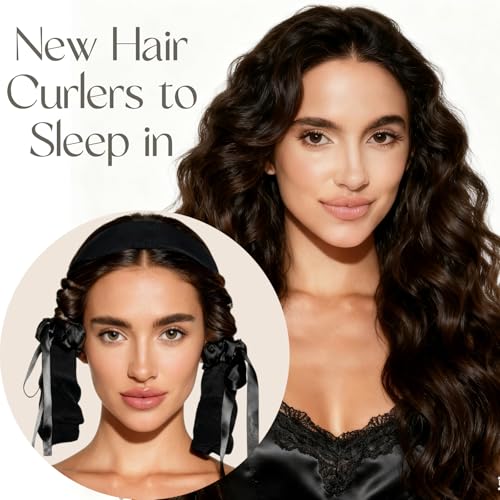 Airuiwu Brown Soft Suede Heatless Sleep Hair Curlers for Natural Curls