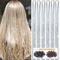 YOOONXI Silver Hair Tinsel Kit - 1200 Strands Heat Resistant Extensions