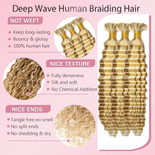 P27/613 Honey Blonde Boho Braiding Hair 30" - 150g Virgin