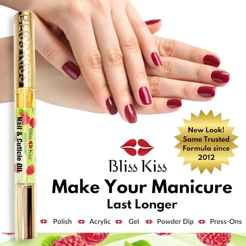 Bliss Kiss Cuticle Oil Pen with Jojoba & Vitamin E - Juicy Raspberry