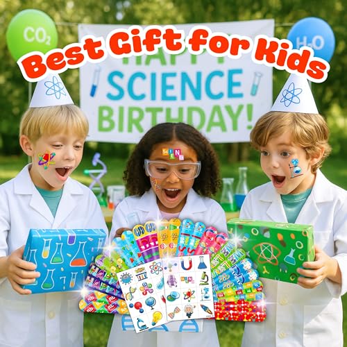48Pc Science Party Favors - Tattoos & Slap Bracelets
