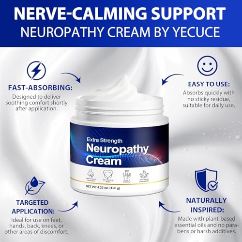 FANSHI Nerve Relief Cream Extra Strength Cream with Natural Oils - Fast Absorbing, Non-Greasy Gel-Cream for Muscle & Skin Comfort - 4.23 oz