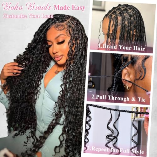 Burmese Curly Crochet Hair 14" 240g 4 Bundles Knotless