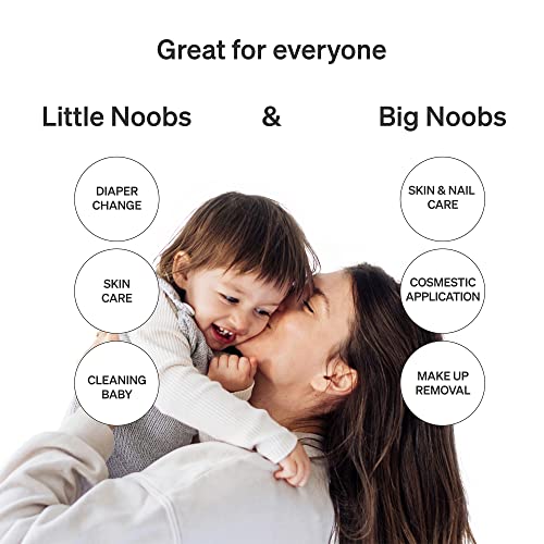 Love Noobs Organic Baby Cotton Pads 60 Ct XL Lint-Free Reusable Wipes