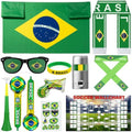 Soccer Fan Set with Flag, Glasses, Face Paint & Accessories