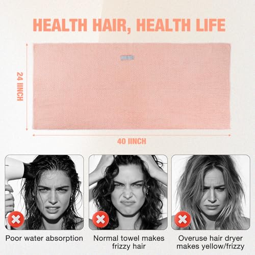 3 Pack Microfiber Hair Drying Towels with Elastic Strap