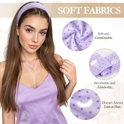 Women's Headbands 8-Pack Set with Floral & Polka Dot Patterns