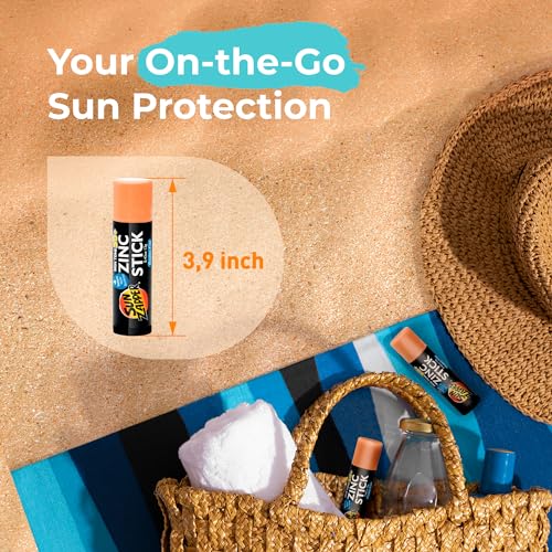 Sun Zapper Zinc Oxide Stick Mineral Sunscreen Light Skin Tone, Bronze, Tan SPF 50+ Water Resistant for Face & Body, Adults, Kids (0.42 Oz, 12g) Broad Spectrum Sun Block, Made in Australia