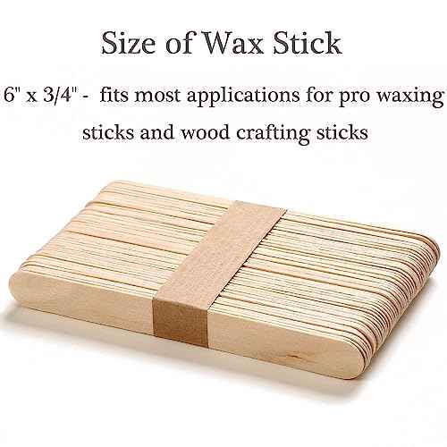 150Piece Waxing Sticks for Hair Removal - Borogo 6'' Premium Splinter-Free Wooden Wax Sticks for Waxing, Wax Stick for Body and Face Waxing