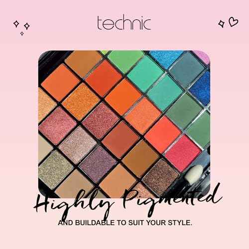 Technic 48 Eyes Eyeshadow Palette ? Highly Pigmented Matte & Shimmer Shades with Mirror - Makeup Gift