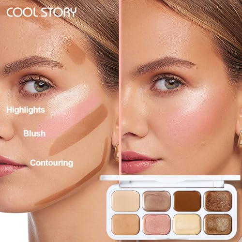 8-Color Eyeshadow Palette - Metallic & Shimmer, Waterproof