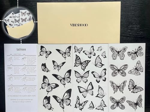 Butterfly Temporary Tattoos for Adults - Waterproof 5-7 Days