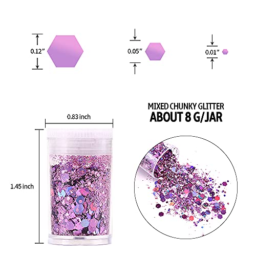 Estanoite 36 Colors Chunky Glitter Mix – Face, Nail & Body