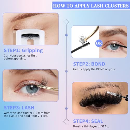 300D Lash Clusters Extensions 12-25mm Volume Wispy Individual Eyelashes