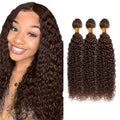 Kinky Curly Human Hair Bundles #4 Dark Brown 22-26 Inch