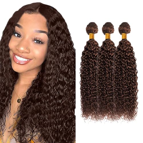 Kinky Curly Human Hair Bundles #4 Dark Brown 22-26 Inch