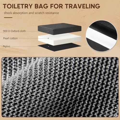 Toiletry Bag for Men,Travel Toiletry Organizer,Travel Essentials Dopp Kit,Water Resistant Shaving Bag for Toiletries Accessories -Black