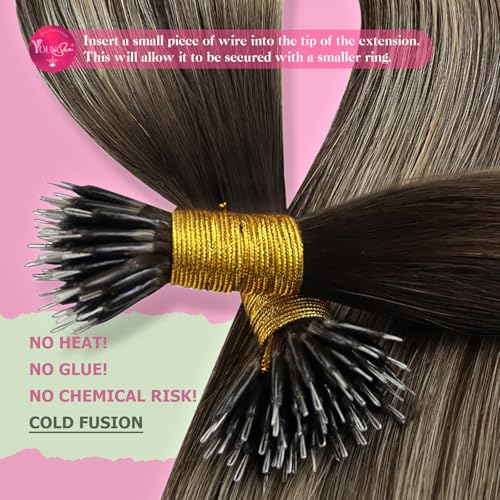 YoungSee Nano Tip Hair Extensions 18 Inch Remy Human Hair 50g