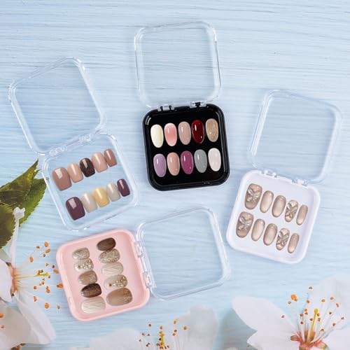 48 Press On Nail Storage Boxes with 180 Adhesive Strips