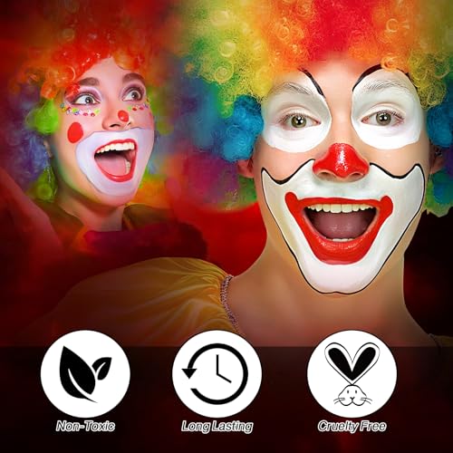 Oil-Based Face Paint Kit – 3×50g Black White Red with Brushes & Sponges