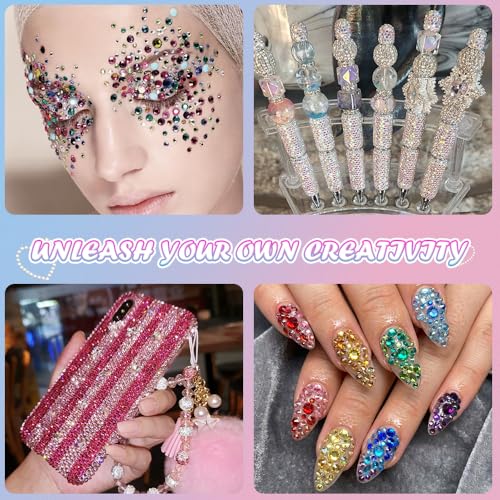 JOICEE 40000 Resin Rhinestones 40 Colors 3mm Flatback with Glue Kit